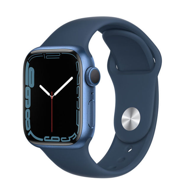 Picture of Apple Watch Series 7 GPS- 41mm -Blue Aluminum Case with Abyss Blue Sport Band - Regular