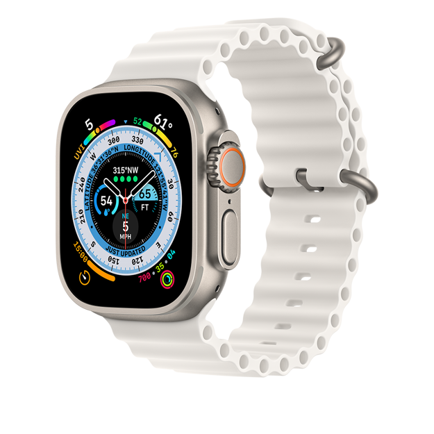Picture of Apple Watch Ultra GPS + Cellular, 49mm Titanium Case with White Ocean Band