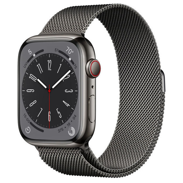 Picture of Apple Watch Series 8 GPS + Cellular 45mm Graphite Stainless Steel Case with Graphite Milanese Loop