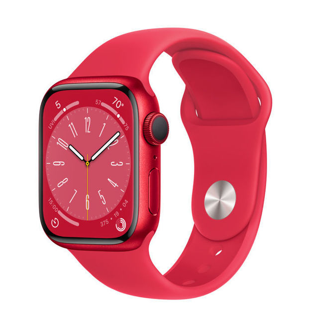 Picture of Apple Watch Series 8 GPS 41mm (PRODUCT)RED Aluminum Case with (PRODUCT)RED Sport Band - S/M