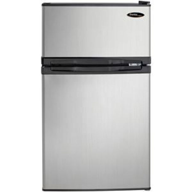 Picture of Designer Energy Star 3.1-Cu. Ft. Compact Dual-Door Refrigerator/Freezer with Spotless Steel Door