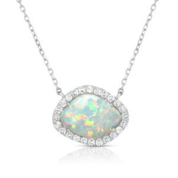 Picture of Deco Opal & White Sapphire Necklace