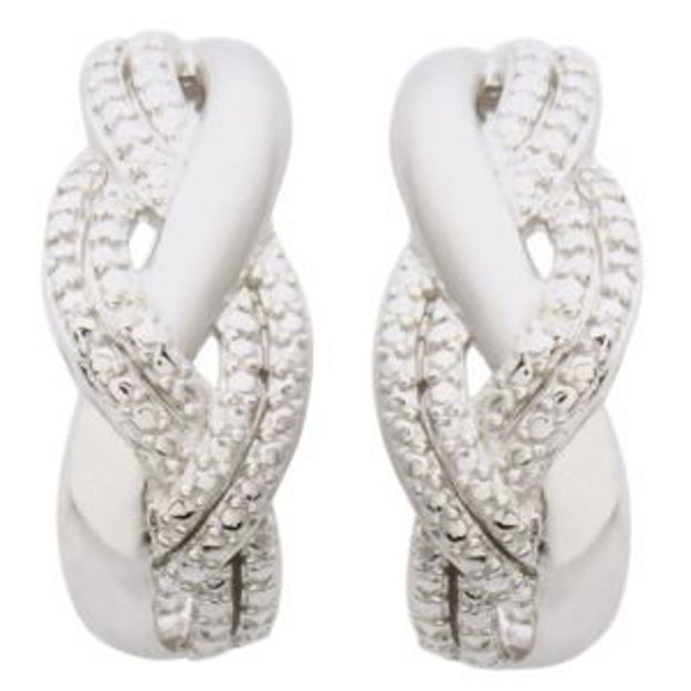 Picture of Twist Diamond Earrings with 14k White Gold