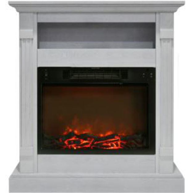 Picture of 34-In. Sienna Electric Fireplace w/ 1500W Log Insert and White Mantel