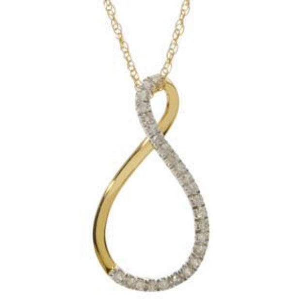 Picture of Yellow Gold Diamond Infinity Necklace