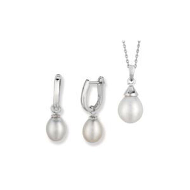Picture of Pearl Teardrop Earring & Necklace Set