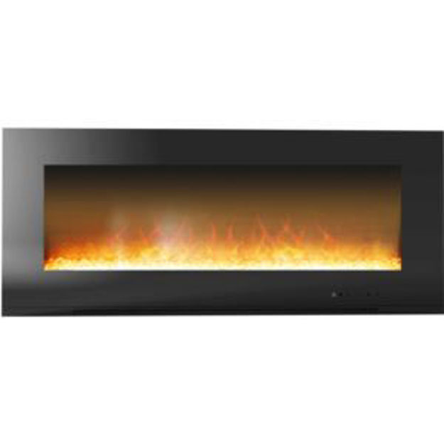 Picture of 56-In. Metropolitan Wall-Mount Electric Fireplace in Black with Crystal Rock Display