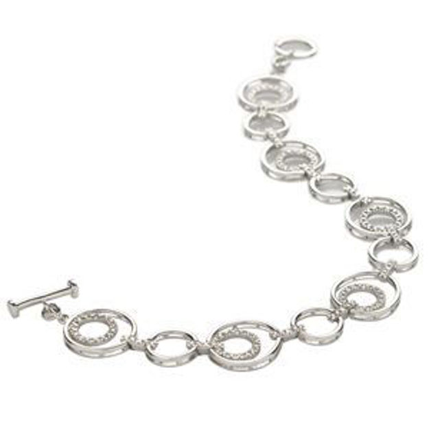 Picture of Sterling Silver Circle Diamond Bracelet
