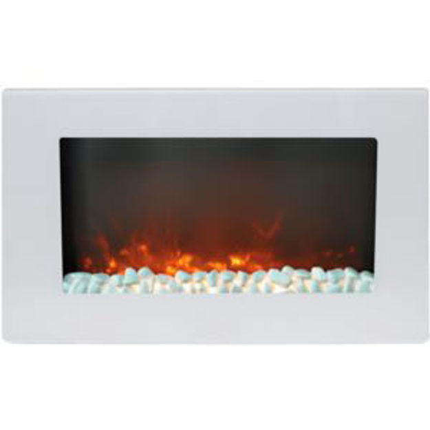 Picture of 30-In. Callisto Wall Mount Electric Fireplace with Crystal Display, Timer, and Remote, White