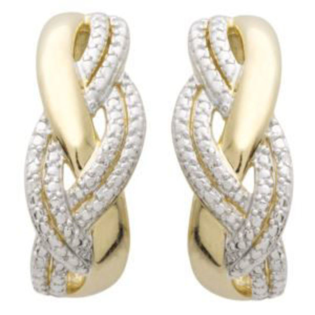 Picture of Twist Diamond Earrings with 14k Yellow Gold