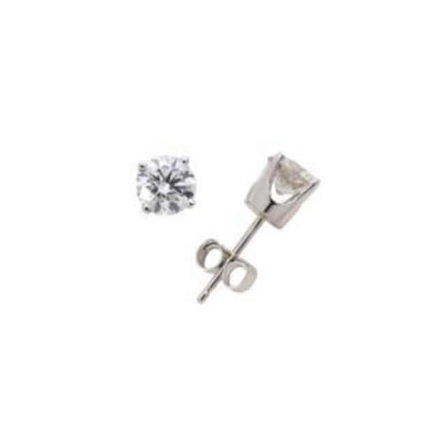 Picture of 14k White Gold Diamond Solitaire Earrings .20twt
