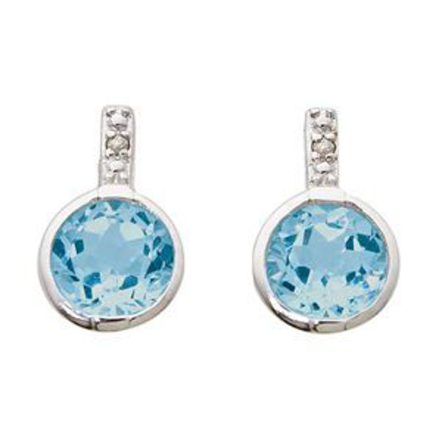 Picture of Diamond & Blue Topaz Earrings