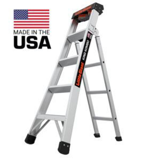 Picture of King Kombo 2.0 Pro 5ft Aluminum Ladder w/ Wall Pad
