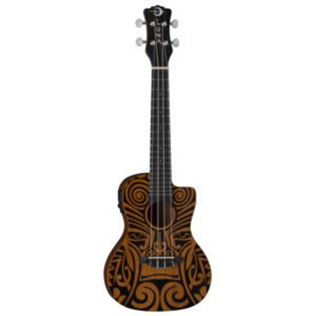 Picture of Tribal Mahogany Concert Cutaway Acoustic Electric Ukulele