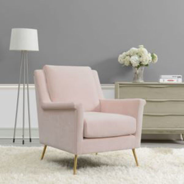 Picture of Blossom Accent Armchair with Plush Removable Back and Seat Cushions in Blush Pink