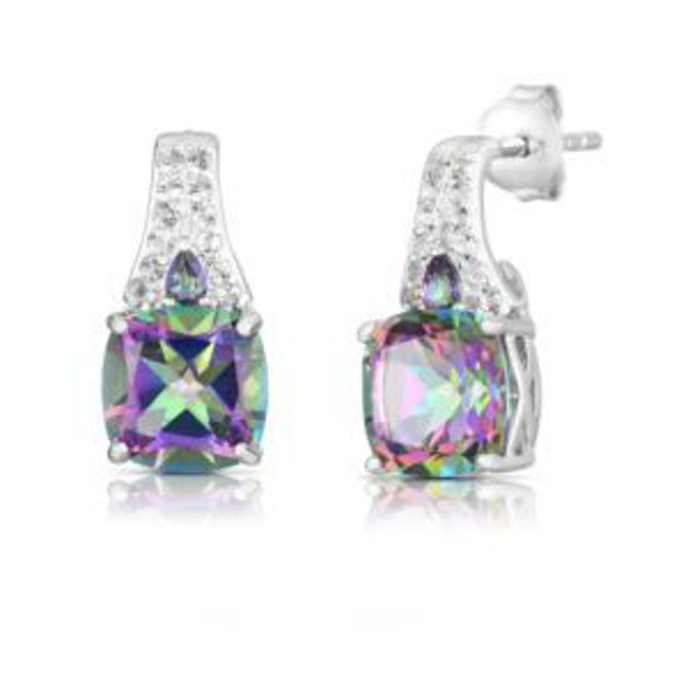 Picture of Cushion Cut Mystic & White Topaz Earrings