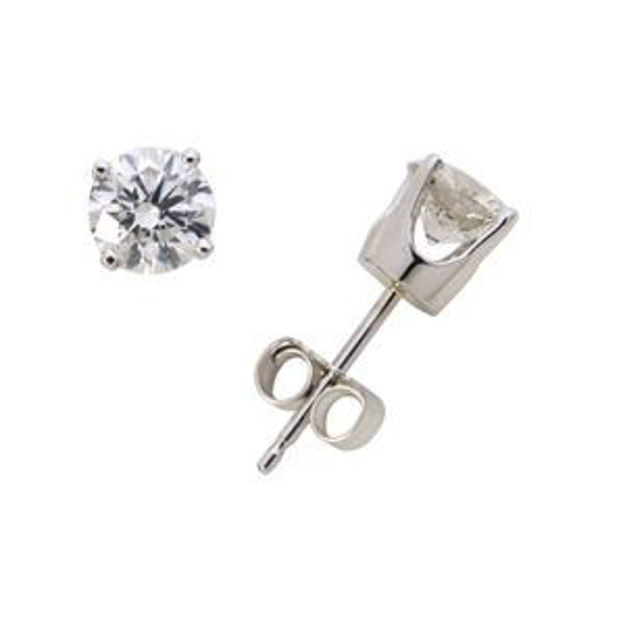 Picture of 14k White Gold Diamond Solitaire Earrings .15twt