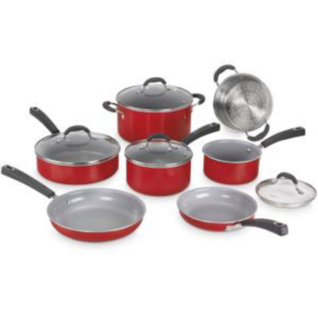 Picture of Ceramica XT 11-Piece Nonstick Cookware Set in Red
