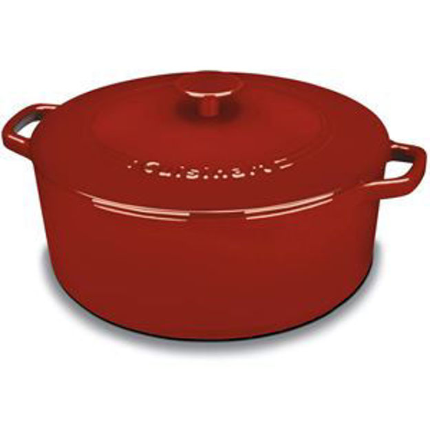 Picture of Chefs Classic Enameled Cast Iron 7 Qt. Round Covered Casserole in Cardinal Red