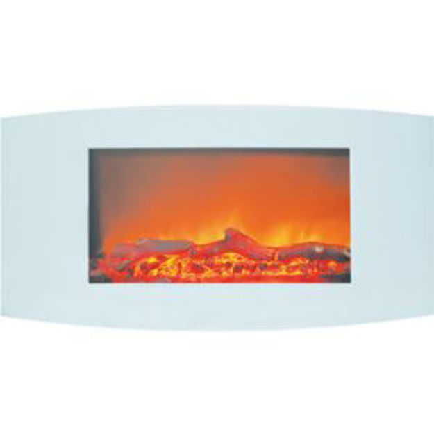 Picture of Callisto 35-In. Wall Mounted Curved Electric Fireplace Heater with Remote Control, Realistic Flames,