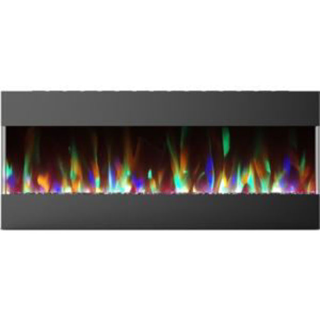 Picture of 50-In. Recessed Wall Mounted Electric Fireplace Heater with Remote Control, Multicolor Flames, and C