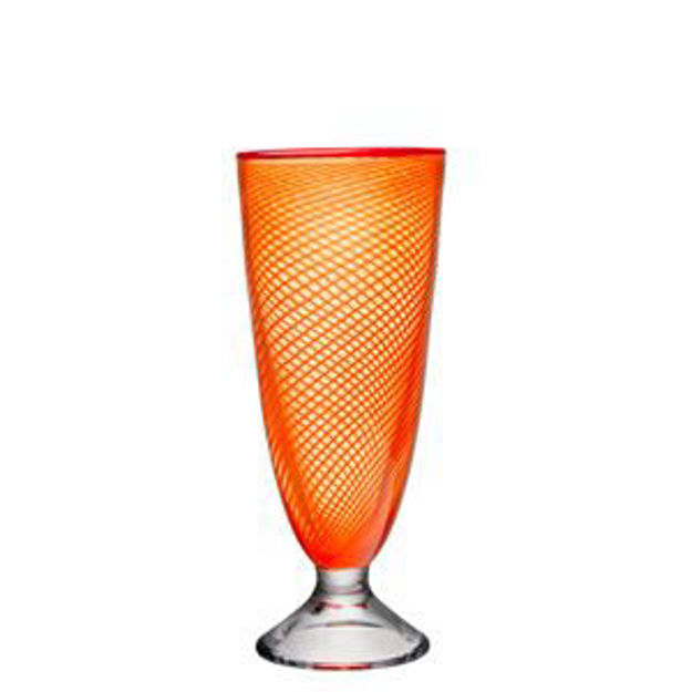 Picture of Red Rim Vase (footed, orange)