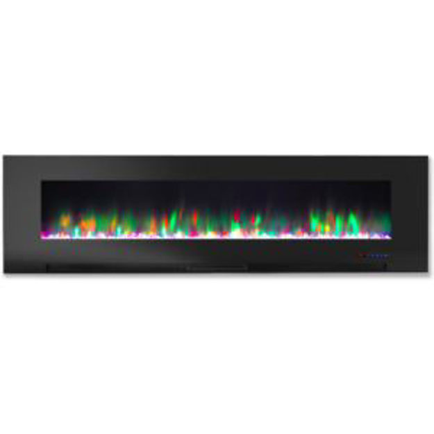 Picture of 60-In. Wall Mounted Electric Fireplace Heater with Remote Control, Multicolor Flames, and Crystal Ro