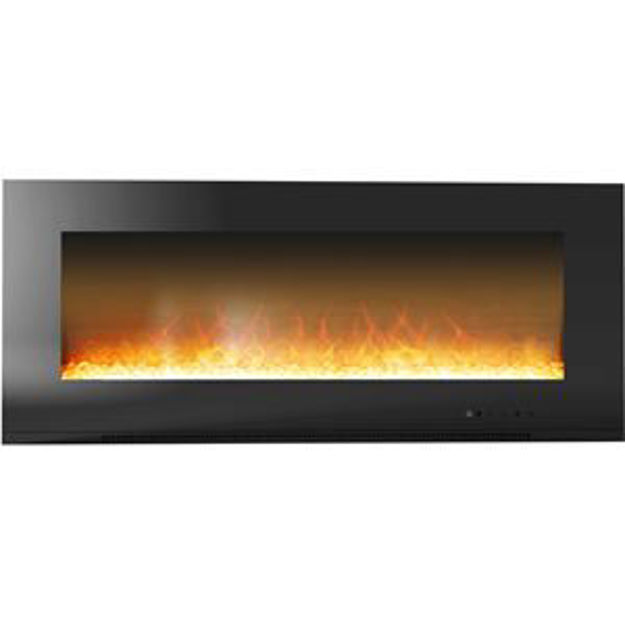 Picture of Metropolitan 56-In. Wall Mounted Electric Fireplace Heater with Remote, Realistic Flames, and Crysta