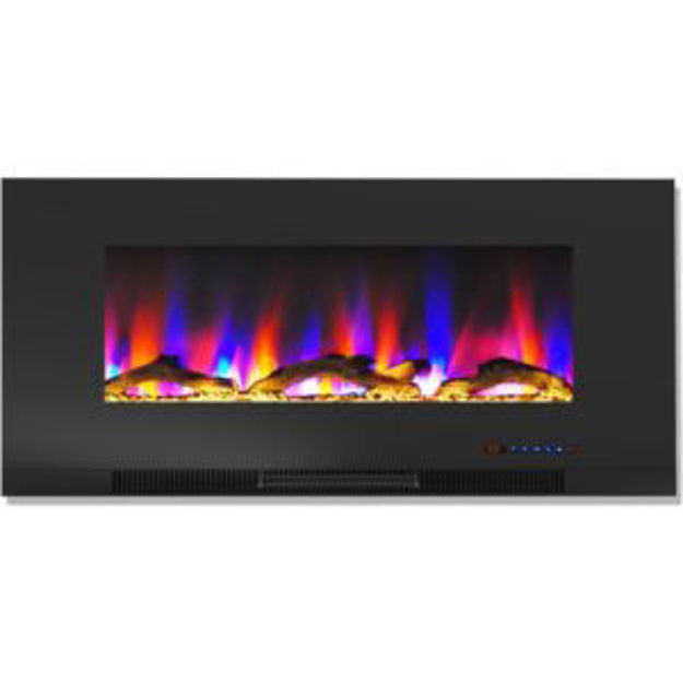 Picture of 42-In. Wall Mounted Electric Fireplace Heater with Remote Control, Multicolor Flames, and Driftwood