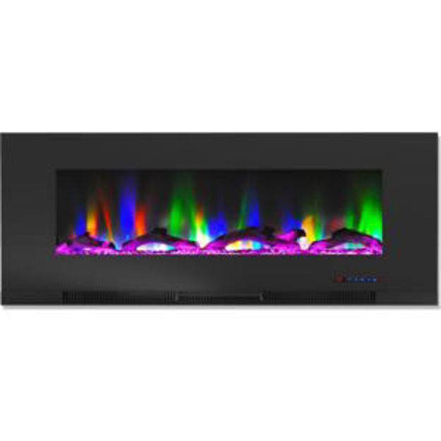 Picture of 50-In. Wall Mounted Electric Fireplace Heater with Remote Control, Multicolor Flames, and Driftwood