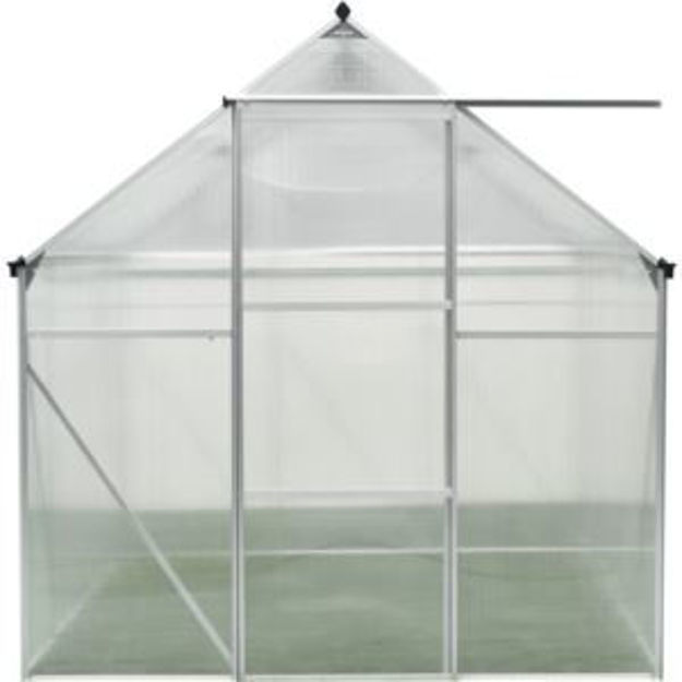 Picture of 4-Ft. x 6-Ft. Polycarbonate Walk-In Greenhouse w/Aluminum Frame, Galvanized Steel Base, Siding Door