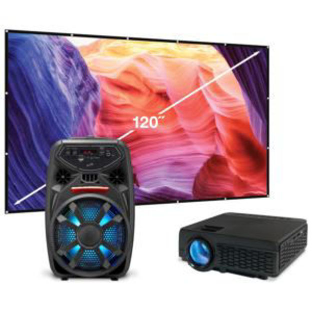 Picture of Projector Kit - Projector with BT and 120" Screen & Bluetooth Tailgate Speaker (PJ300VP/ISB380B)