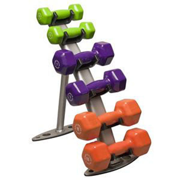 Picture of Vinyl Dumbbells (3 pair) with Rack