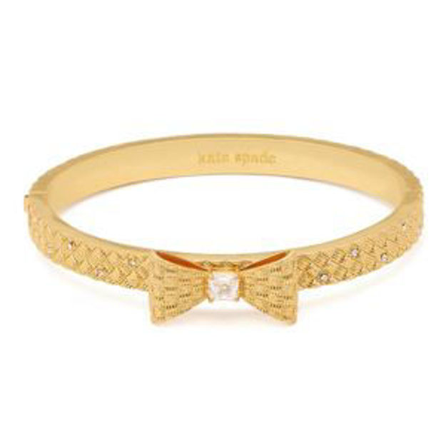 Picture of Wrapped In A Bow Hinged Bangle - Clear/Gold