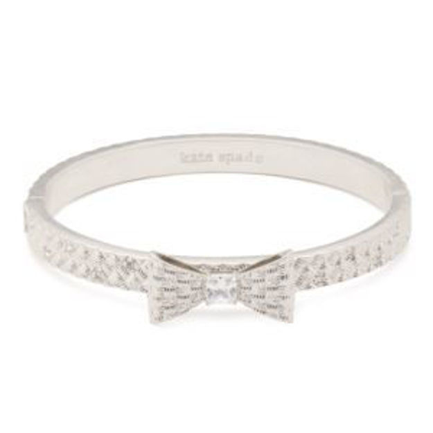 Picture of Wrapped In A Bow Hinged Bangle - Clear/Silver
