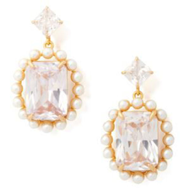 Picture of Victoria Drop Earrings - Clear/Gold