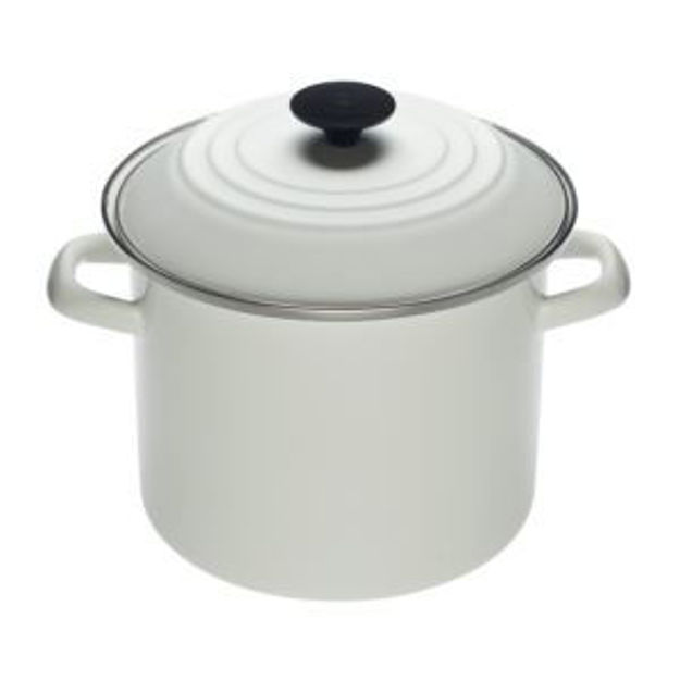 Picture of 8qt Enamel on Steel Covered Stockpot White