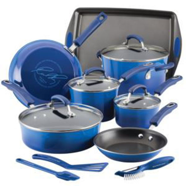 Picture of 14pc Classic Brights Nonstick Cookware Set Blue