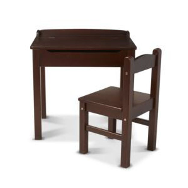 Picture of Kids Wooden Lift-Top Desk & Chair Espresso