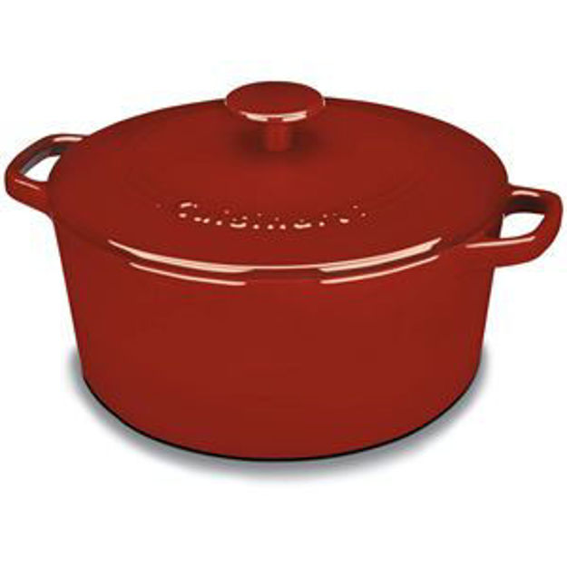 Picture of Chefs Classic Enameled Cast Iron 5 Qt. Round Covered Casserole in Cardinal Red