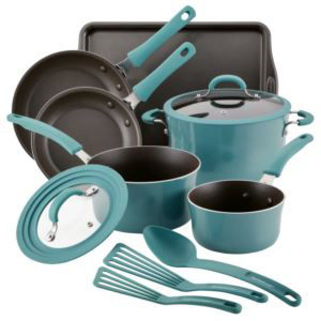 Picture of Cook + Create 11pc Nonstick Cookware Set Agave Blue