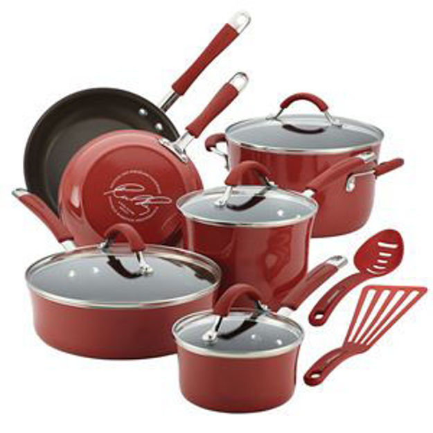 Picture of Cucina 12pc Porcelain Cookware Set Cranberry Red
