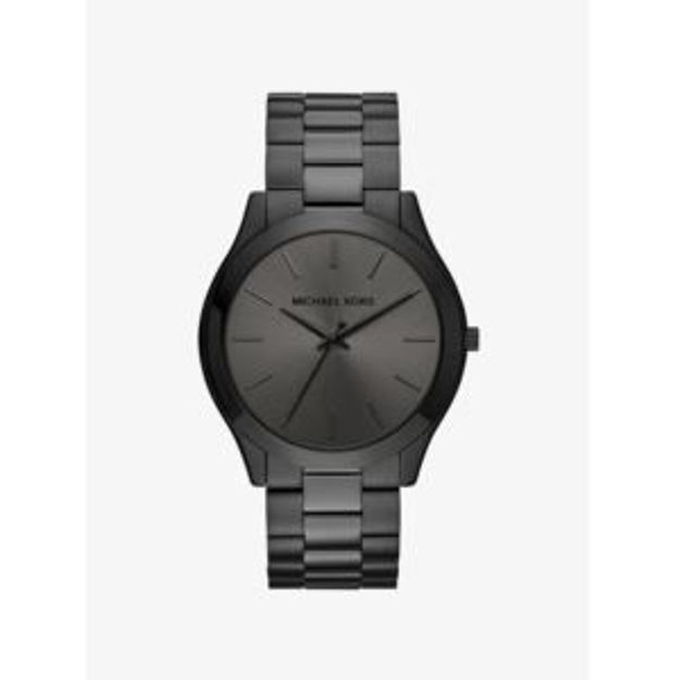 Picture of Mens Slim Runway Black Ion-Plated Stainless Steel Watch Black Dial