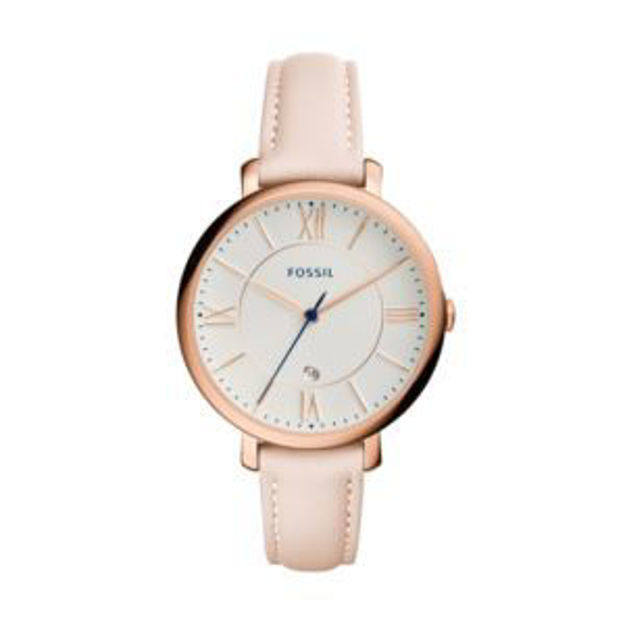 Picture of Ladies Jacqueline Blush Leather Strap Watch White Dial