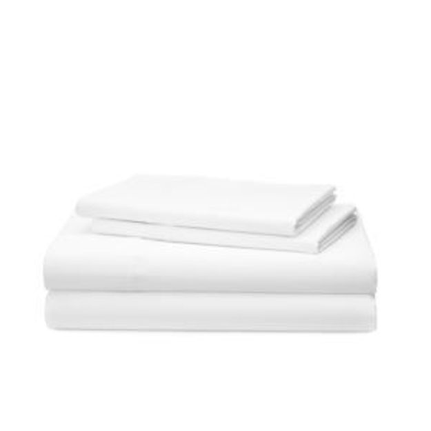 Picture of Spencer Cotton Satteen 4pc Sheet Set White - Queen
