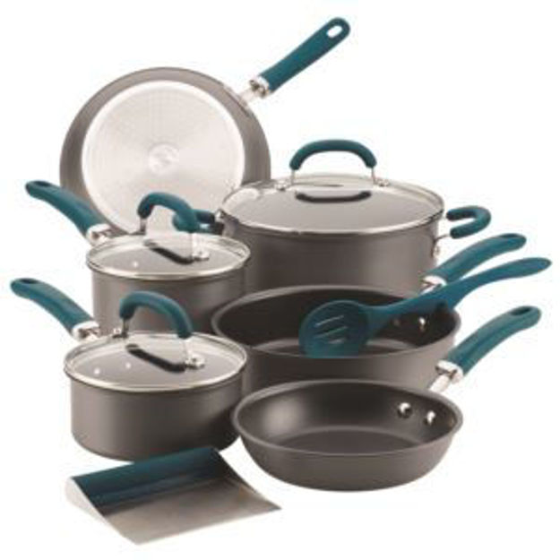 Picture of Create Delicious 11pc Hard Anodized Nonstick Cookware Teal