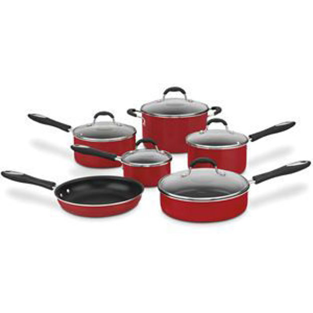 Picture of Advantage Non-Stick Aluminum 11-piece Cookware Set in Red