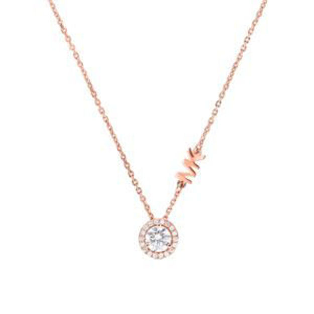 Picture of Sterling Silver MK Logo Necklace Rose Gold