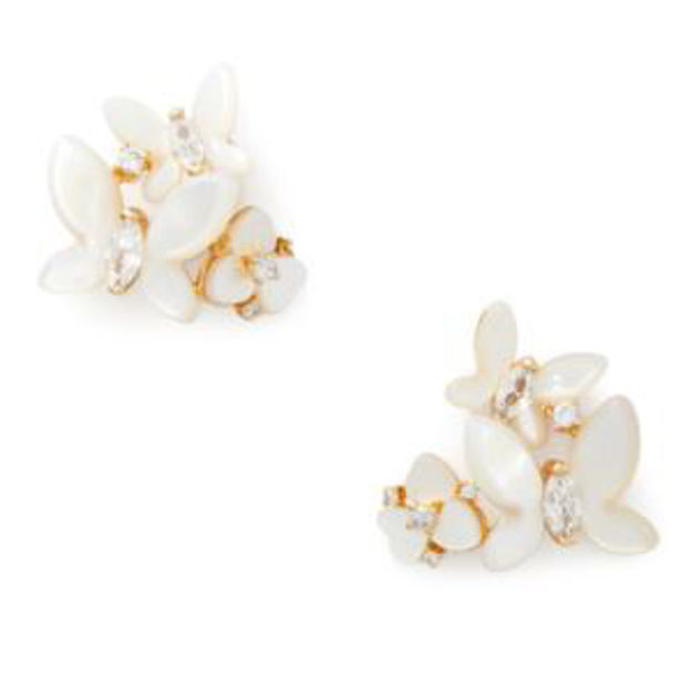 Picture of Social Butterfly Cluster Studs - White Multi