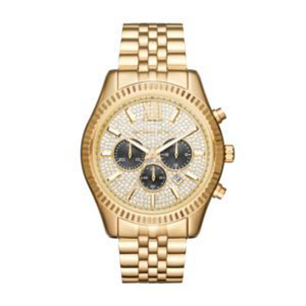 Picture of Mens Lexington Multi-Dial Gold-Tone SS Watch Crystal Dial